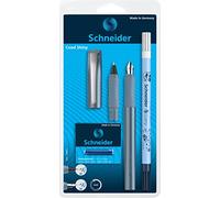 Schneider, Ceod Shiny, set da scrittura con penna stilografica, penna a sfera, per destrorsi e mancini, pennino M, inclusa ricarica di inchiostro blu oltremare