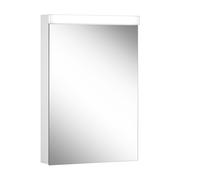 Schneider DAILY Line Ultimate Armoire de toilette avec éclairage LED, 1 porte Butée réversible, Prise à droite, 50x74,8x13cm, 02.02, 178.052.02.02, 178.052.02.02, Versione: Standard UE/corpus bianco