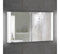 Schneider EASY LED Armoire de toilette avec éclairage LED, 2 portes à double miroir, 100x70x14cm, 175.100.02.02, 175.100.02.02, Versione: Standard UE/corpo bianco/4000K