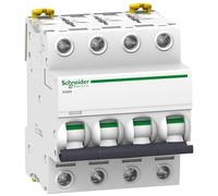 Schneider Electric a9 °F74410 iC60 N DC, acti9, curvatura C, 4P, 85 mm altezza X 72 mm larghezza X 78.5 mm profondità, 10 A corrente, 50/60 HZ, Bianco