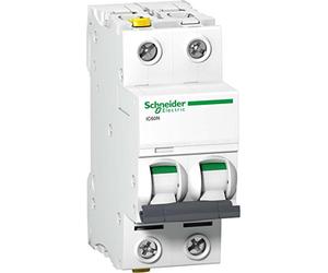 Schneider Electric A9F04263 - Interruttore di circuito iC60N, 2P, 63A, C, multicolore