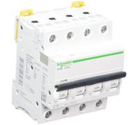 Schneider Electric A9F74420 IC60N Interruttore, Acti9, Curvatura C, 4P, 85 mm Altezza x 72 mm Larghezza x 78,5 mm Profondità, 20 A Corrente, 50/60 Hz, Bianco
