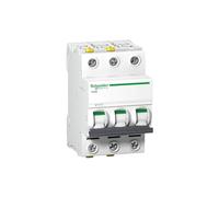 Schneider A9F03306 Interruttore di Circuito iC60N, 3P, 6A, B, Bianco