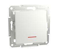 Schneider Electric Asfora EPH1670121D - Pulsante da incasso con LED 10 A - 250 V AC, morsetti a incastro, colore: Bianco