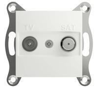 Schneider Electric Asfora EPH3470121D - Presa TV SAT, 1dB, IEC+F, bianco, codice articolo EPH3470121D