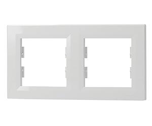 Schneider Electric Asfora EPH5800221 - Cornice per presa e interruttore, 2 vie, orizzontale, bianco, codice articolo