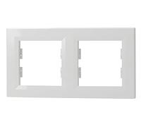 Schneider Electric Asfora EPH5800221D - Cornice orizzontale a 2 scomparti per presa e interruttore, colore: Bianco