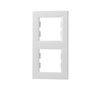 Schneider Electric Asfora EPH5810221D - Cornice a 2 scomparti per interruttore e presa, verticale, colore: Bianco