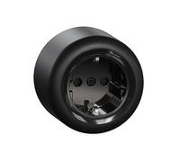 Schneider Electric ELSO WDE015976 - Presa a parete 1 presa con BRS, presa di protezione per ambienti umidi, colore nero, rotonda, Renova, 16 A - 250 V AC