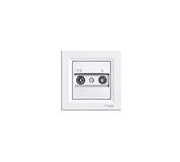 Schneider Electric EPH3300121 presa TV/FM fine, bianco