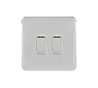 Schneider Electric GGBL1022BSSS Lisse Deco 10AX 2G 2W Interruttore Bss, argento, GGBL1022WPCS, 240V