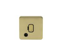 Schneider Electric GGBL5003BSB Lisse - Unità di connessione fusibile senza interruttore, presa flessibile, 13 A, ottone satinato con interno nero