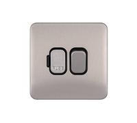 Schneider Electric GGBL5010BSSS Lisse Deco 13 A DP Switched FCU BSS, 240 V, acciaio inossidabile