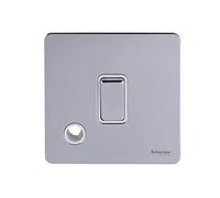 Schneider Electric GU2413WPC - Piastra Piatta Senza Viti, Interruttore a 2 Poli, Interruttori, Commutatore 2 Posizioni, 1 Banda, Cromata