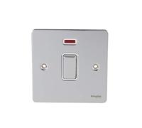 Schneider Electric GU4231WPC - Piastra piatta, interruttore a 2 poli, 1 banda, cromata
