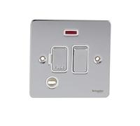 Schneider Electric GU5214WPC Ultimate - Piastra piatta con fusibile interruttore, colore: neon, cromato, confezione da 1