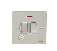 Schneider Electric GU5214WSS - Piastra piatta, connessione con fusibile, neon, acciaio