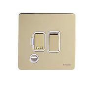 Schneider Electric GU5413WPB - Piastra piatta senza viti, con interruttore fusibile, in ottone
