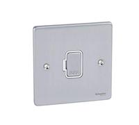 Schneider Electric GU5500WBC - Unità di connessione con fusibile senza interruttore, 13 A, colore: Cromo spazzolato