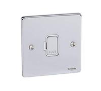 Schneider Electric GU5500WPC - Unità di connessione con fusibile senza interruttore, 13 A, colore: Cromo lucido