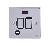 Schneider Electric GU5514BPC - Piastra a basso profilo, connessione fusibile, neon, cromata