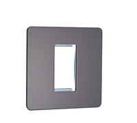 Schneider Electric GU8450BN Ultimate Usfp - Piastra frontale modulare europea senza viti, 1 banda, nichel nero