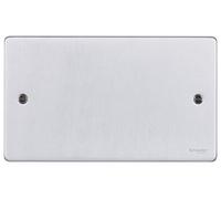 Schneider Electric GU8520BC Ultimate Low Profile - Piastra a 2 uscite, finitura cromata spazzolata