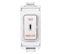 Schneider Electric GUG20DPKELWPW Ultimate Grid System - Modulo interruttore a 2 poli, marcato EMG.LTG, metallo/bianco, confezione da 6