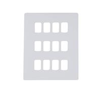 Schneider Electric GUGS12GPW - Piastra senza viti con telaio, 12 bande, in metallo bianco