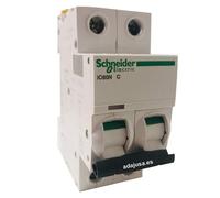 Schneider Electric A9F74210 IC60N Interruttore, ACTI9, 2P, 10A, Curvatura C, 50/60Hz, Bianco