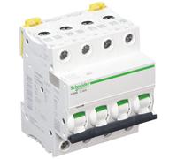 Schneider Electric A9F74432 IC60N Interruttore, Acti9, Curvatura C, 4P, 85 mm Altezza x 72 mm Larghezza x 78,5 mm Profondità, 32 A Corrente, 50/60 Hz, Bianco