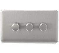Schneider Electric Lisse Deco - Interruttore universale a 3 vie, senza viti, 250 W/VA, GGBL6032CSSS, in acciaio inox