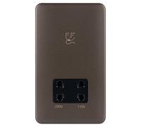 Schneider Electric Lisse Deco - Presa per rasoio, senza viti, doppia tensione, 115/230 V, GGBL7090BMBS, bronzo moka con inserto nero