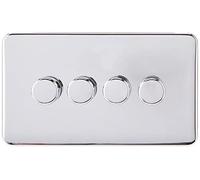 Schneider Electric Lisse - Interruttore dimmer universale a 4 vie, senza viti, 250 W/VA, GGBL6042CPCS, cromato lucido