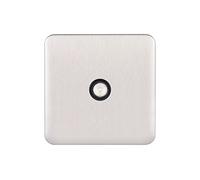 Schneider Electric Lisse - Presa singola per antenna TV/FM, 240 V, GGBL7010BS, in acciaio INOX con inserto nero