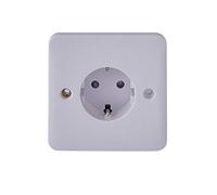 Schneider Electric Lisse White Moulded - Presa singola senza interruttore, Schuko, 16A, GGBL3016A1, bianco, confezione da 10