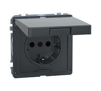 Schneider Electric Merten MEG2310-7214 - Presa Schuko con coperchio ribaltabile, protezione da contatto, morsetti a innesto, colore: Antracite