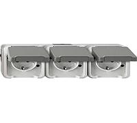 Schneider Electric Merten MEG2391-8029 - Presa Schuko a 3 vie orizzontale IP44 Aquastar