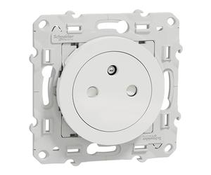 Schneider Electric - Odace, Presa di corrente 2P+T affilante, 16A, connessione rapida, Bianco Odace - Presa di corrente 2P+T affilante - Bianco - attacco rapido - S520052