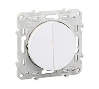 Schneider Electric Odace, S520285 - Pulsante + deviatore 10 A, colore: Bianco Odace, va e Ventosa + Pulsante Bianco 10 A