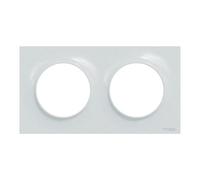 Schneider Electric - Odace Styl, piastra bianca riciclata 2 posti orizzontali o verticali interasse 71 mm - S510704