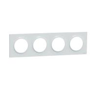 Schneider Electric - Odace Styl, piastra bianca riciclata 4 posti orizzontali o verticali interasse 71 mm - S510708