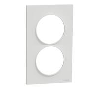 Schneider Electric - Odace Styl, Placca bianca a 2 posti verticali interasse 57mm - S520714