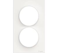 Schneider Electric - Odace Styl, Placca bianca a 2 posti verticali interasse 57mm - S520714