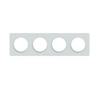 Schneider Electric - Odace Touch, piastra bianca riciclata 4 posti orizzonte, o verde, interasse 71 mm - S510808