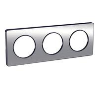 Schneider Electric - Odace Touch, piastra in alluminio spazzolato con bordo Anth. 3 post. orizzonte/verde. 71 mm - S540806J