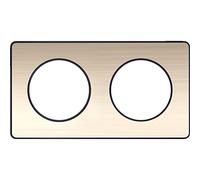 Schneider Electric - Odace Touch, piastra in bronzo spazzolato con bordo antracite 2 posti orizzonte/verde. 71 mm - S540804L
