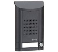 Schneider Electric Ritto 1271941 - Stazione porta minivox, audio per casa di famiglia 1, pezzo di ricambio, citofono con illuminazione e pulsante campanello, unità esterna, antracite