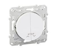 Schneider Electric Odace, S520227 - Pulsante doppio con funzione stop per tapparelle, 10A, colore: Bianco Odace, 2 pulsanti + funzione stop per tapparelle