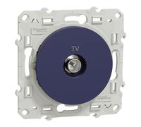 Schneider Electric S550445 Odace - Presa TV semplice, fissaggio a vite, colore: cobalto